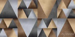 Tapeta: Triangles pattern and cement texture decorative design, 3d illustration