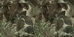 Tapeta: Tropical exotic seamless pattern with tropical green palm, colocasia,