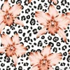 Tapeta: Tropical orchid flowers, leopard animal print background. vector