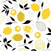 Tapeta: Tropical seamless pattern with yellow lemons and lemon slices.
