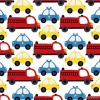 Tapeta: Trucks on the road seamless vector illustration. design for fabric,