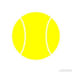 Tapeta: Żółty piłek tenisowy ikonę samodzielnie na białym tle