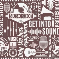 Tapeta: Typograficzny wektor szwu wzór sklep muzyczny
