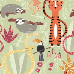 Tapeta: Urocze zwierzątka w stylu skandynawskim dla dzieci