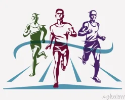 Tapeta: Uruchomiony symbol sportowca, koncepcja sportu i konkurencji