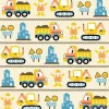 Tapeta: Vector cartoon seamless pattern with construction vehicles, construction