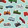Tapeta: Vector colored seamless pattern of retro engines and transport