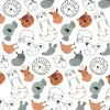 Tapeta: Vector seamless pattern with cute animal faces in simple scandinavian