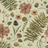 Tapeta: Vintage botanical pattern. forest background with butterflies,