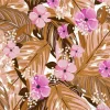 Tapeta: Vintage exotic layer of summer leaves and blooming flowers seamless
