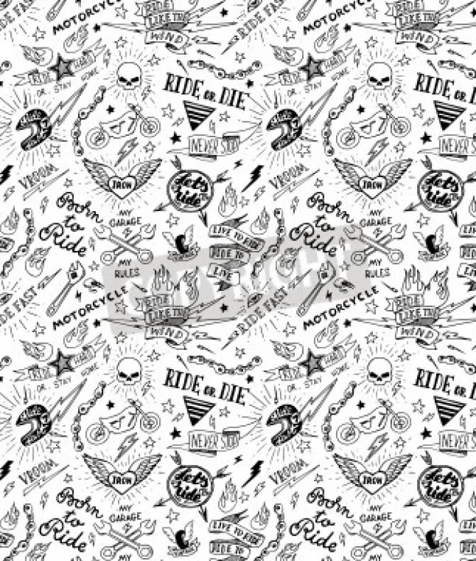 Tapeta: Vintage tradycyjny tatuaż rowerzysta bez szwu, ilustracji