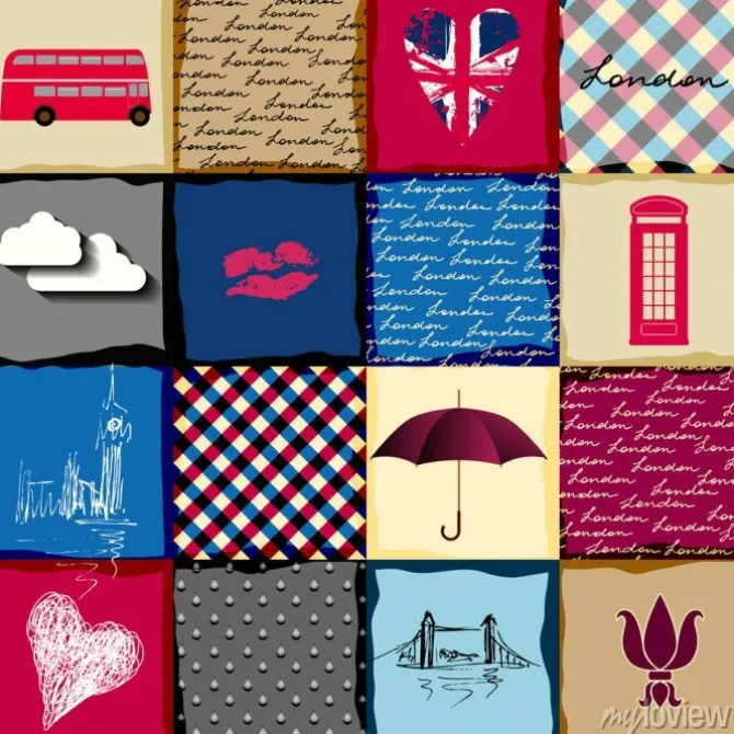 Tapeta: Vintage wzór london