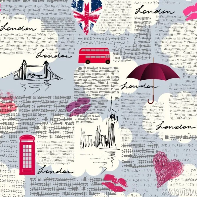 Tapeta: Vintage wzór london