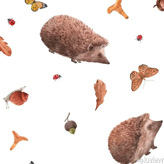 Tapeta: Watercolor autumn forest pattern