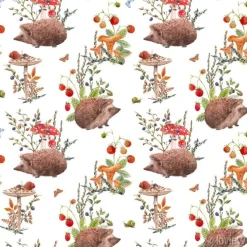 Tapeta: Watercolor autumn forest pattern