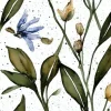 Tapeta: Watercolor floral seamless pattern on white background. cute