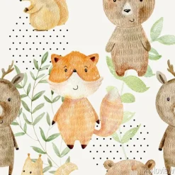 Tapeta: Watercolor forest pattern.