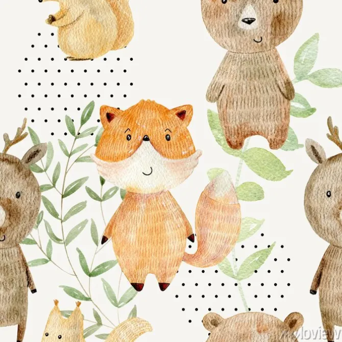 Tapeta: Watercolor forest pattern.