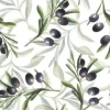 Tapeta: Watercolor hand drawn seamless pattern with black olives branches