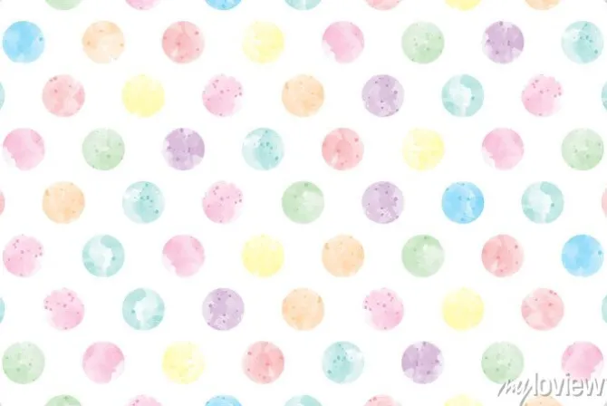 Tapeta: Watercolor pastel rainbow geometric circle dot shape simple repeat