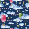 Tapeta: Watercolor pattern with balloons and clouds