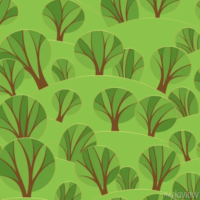 Tapeta: Wektor prosty bezszwowy wzór, las lato, krajobraz