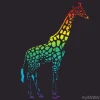 Tapeta: Wektor raibow żyrafa sylwetka, abstrakcyjne ilustracji zwierząt.