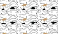 Tapeta: Wektor tapeta bez szwu deseń z morza i ryb