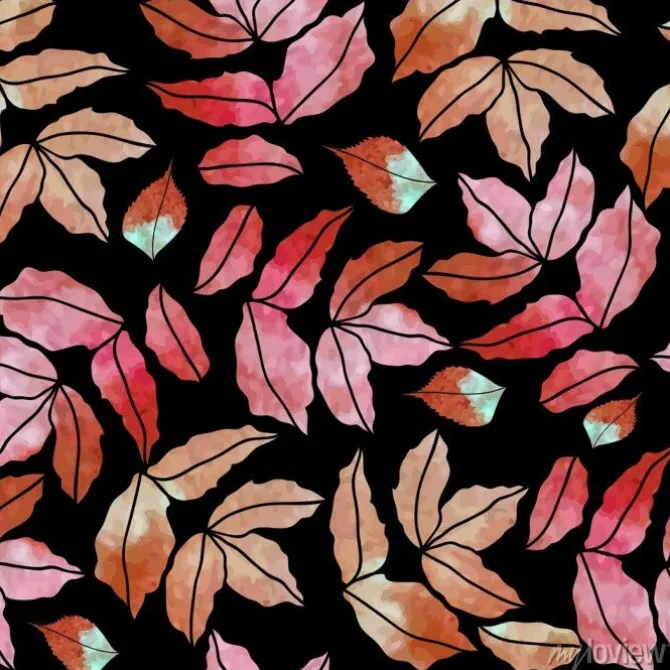 Tapeta: Wektor wzór jesień akwarela liści