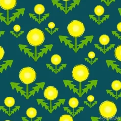 Tapeta: Wektorowa ilustracja dandelion. taraxacum officinale zioło kwiat