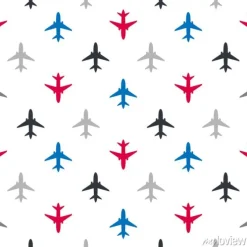 Tapeta: Wektorowy bezszwowy wzór z kolorów płaskimi samolotami