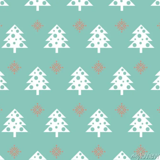 Tapeta: Wektorowy bezszwowy wzór z choinkami. nowy rok tło, wzór.