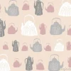 Tapeta: Wektorowy bezszwowy wzór z roczników czajnikami i teapots.