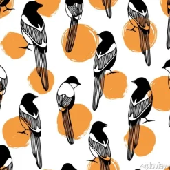 Tapeta: Wektorowy bezszwowy wzór z ptakami. dobry do tkanin modowych