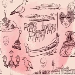 Tapeta: Wenecja akwarela bezszwowe wzór