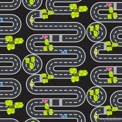 Tapeta: Widok z góry kręte drogi i ulice jednolite wektor wzorca.