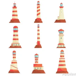 Tapeta: Wieże reflektorów do przewodników nawigacyjnych na morzu. kolekcja