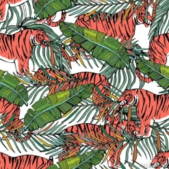 Tapeta: Wild big cats. animals print. vector tropical background with