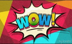 Tapeta: Wow wektor pop-artu chmura i bańki. sexy wow dymka. modny kolorowy