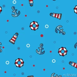 Tapeta: Wzorzec morskiej latarni, ko? o ratunkowe i zakotwiczenia na