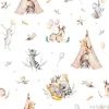 Tapeta: Wzór boho w leśne zwierzątka dla dzieci