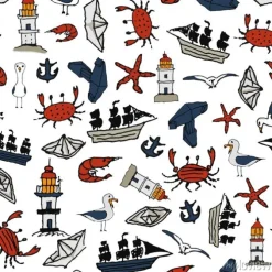 Tapeta: Wzór morza z małymi rysunkami. władywostok