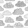 Tapeta: Wzór w biało czarne obłoki
