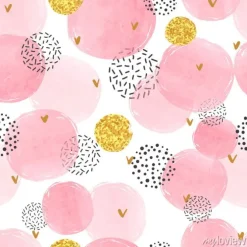 Tapeta: Wzór w groszki do pokoju dziewczynki