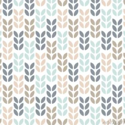 Tapeta: Wzór z geometrycznych liści w stylu skandynawskim