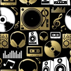 Tapeta: Wzór z muzycznym sprzętem