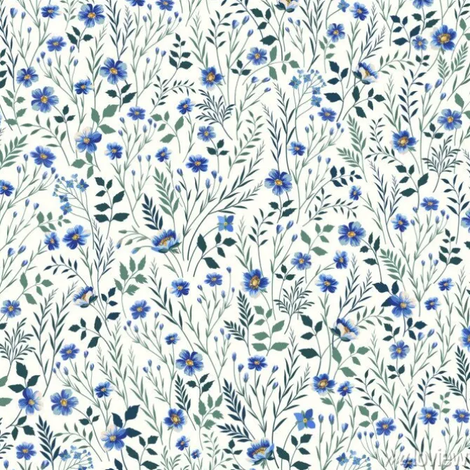 Tapeta: Wzór z niebieskimi polnymi kwiatami