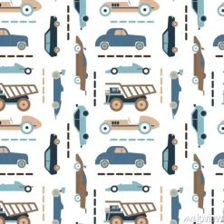 Tapeta: Wzór z samochodami dla dzieci
