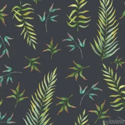 Tapeta: Wzór z tropikalnych liści na ciemnym tle