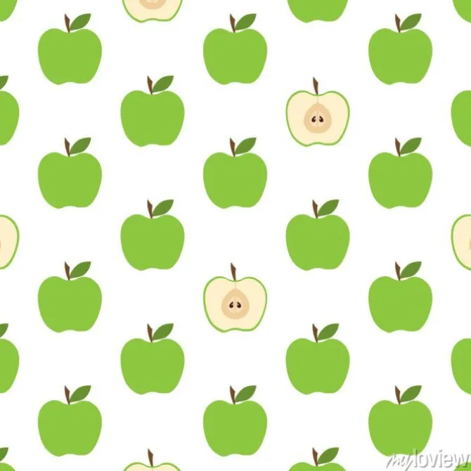 Tapeta: Wzór z zielonymi jabłkami